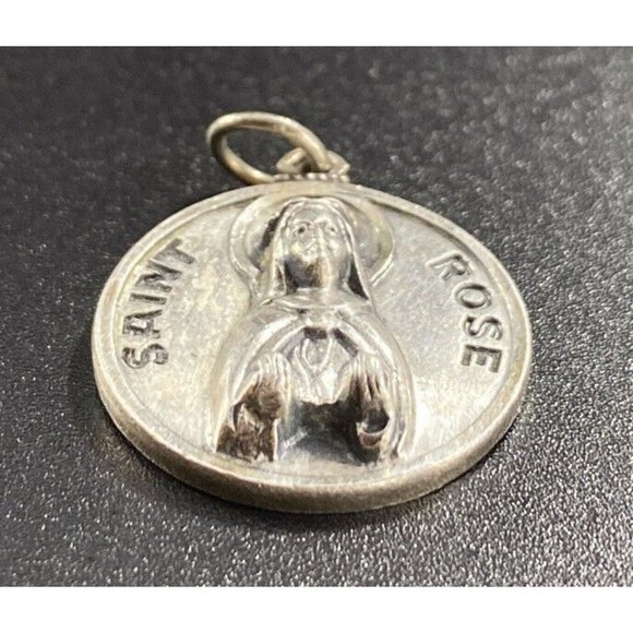 Creed | Jewelry | Vintage Creed Sterling Silver Saint Rose Medal Bust ...